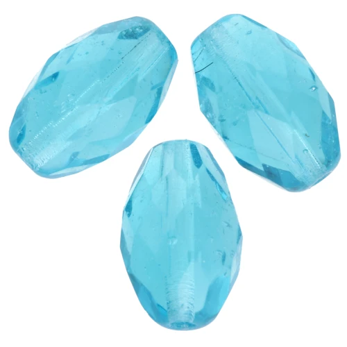 Olives facettées 12x7.5 mm Aquamarine x20
