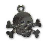 Breloque tête de mort 16x20 mm black nickel x1|raw }}