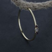 Créoles fil carré pour cabochons 3 et 4 mm - 48 mm Doré à l'or fin x2