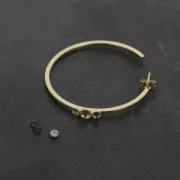 Créoles fil carré pour cabochons 3 et 4 mm - 48 mm Doré à l'or fin x2