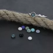 Bague réglable serti pour cabochons à fond plat 4 mm argenté x1