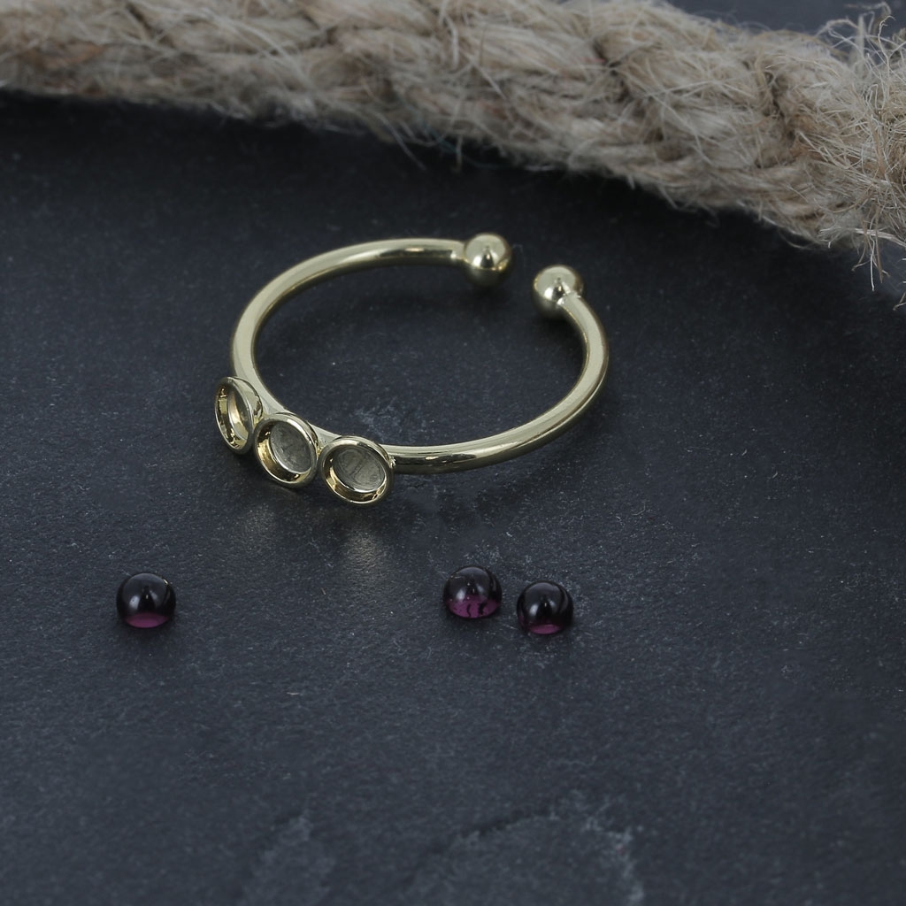 Bague Réglable Adulte Argentée Motif Paquerette Grise - 3mm Large, Diamètre 10mm