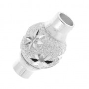 Fermoir diamanté aimanté motif étoile pour bracelet cordon 3 mm - en Argent 925 x1
