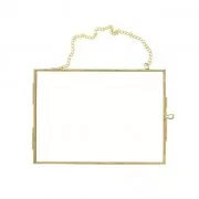 Cadre photo rectangle à suspendre - herbier mural en verre et métal 180x130x7mm x1