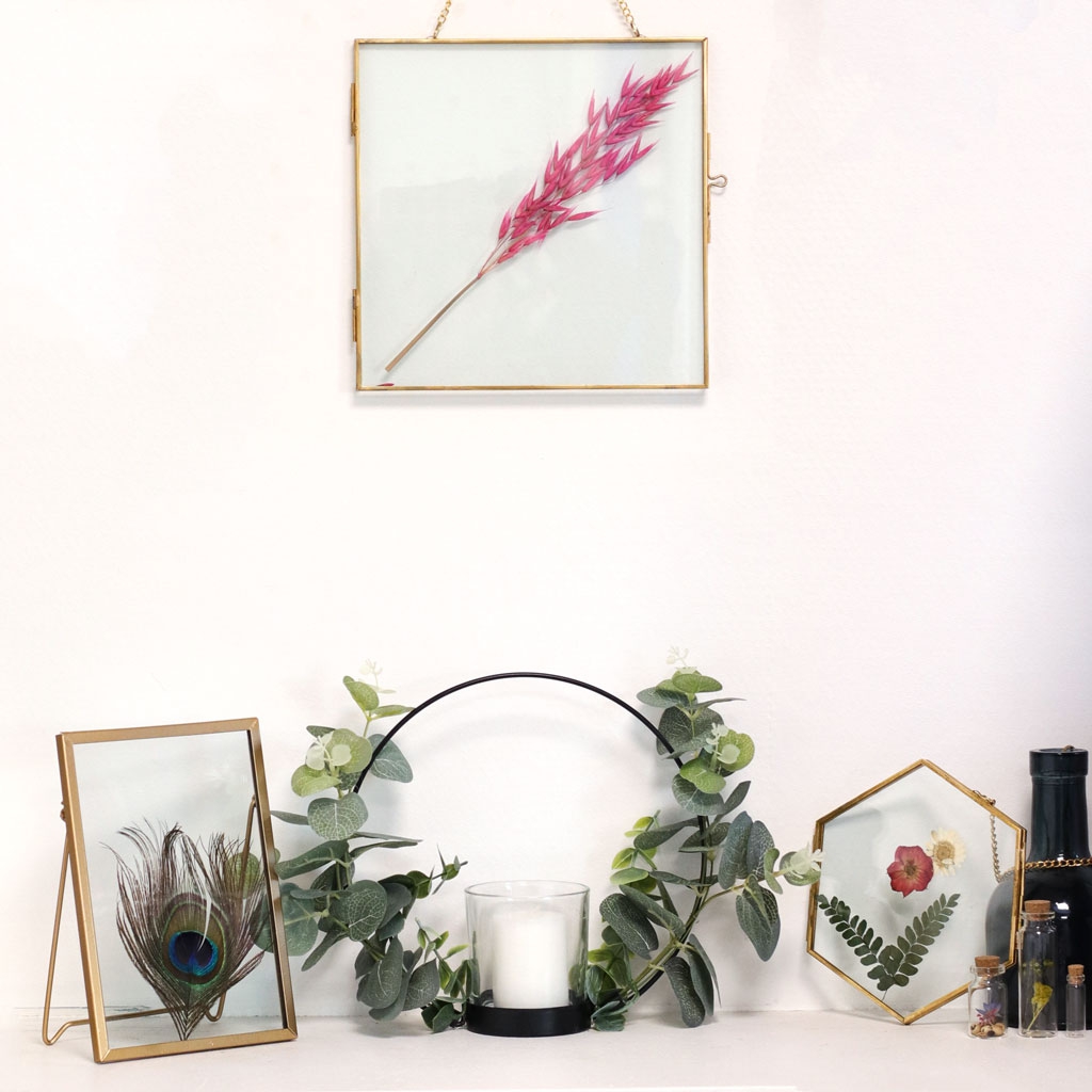 Cadre Photo Rectangle A Poser Pour Herbier En Verre Et Metal 180x130x7mm X1 Perles Co