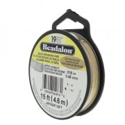 Fil Cablé 19 brins 0.46 mm - Beadalon - Doré à l'or fin x4.6 m