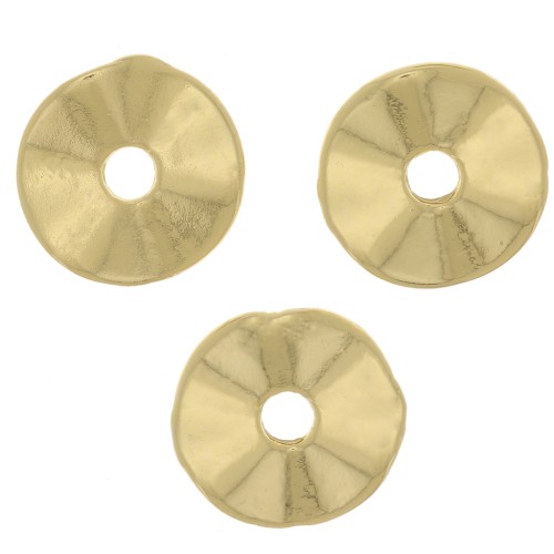 Perles rondelles intercalaires irrégulières 10 mm doré x10