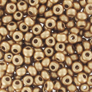Perles rocailles Preciosa  11/0 2 mm - Doré Satiné x250g