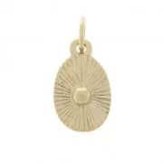 Breloque ovale décorée d'une petite boule 14x8.3 mm Plaqué Or 3 microns x1