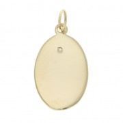 Breloque ovale décorée d'un coeur et d'une croix 20.5x12 mm Plaqué Or 3 microns x1