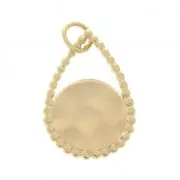 Breloque / Pendentif goutte ajouré effet martelé 18x12 mm Plaqué Or 3 microns x1