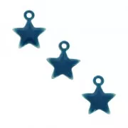 Breloque étoile en métal et résine époxy 7 mm Pétrole x 6