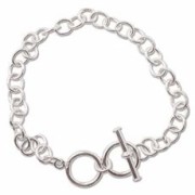 Bracelet maille Forçat ronde fermoir T 18 cm en Argent 925 x1