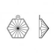 Serti pendentif pour PureCrystal Kaleidoscope Hexagon 4699 14x16 mm rhodié x1