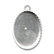 Serti pendentif  pour cabochon à fond plat 25x18 mm en Argent 925 x1|raw }}
