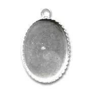 Serti pendentif pour cabochon à fond plat 25x18 mm en Argent 925 x1