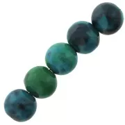 Perles rondes 6 mm imitation pierre gemme Chrysocolle x15