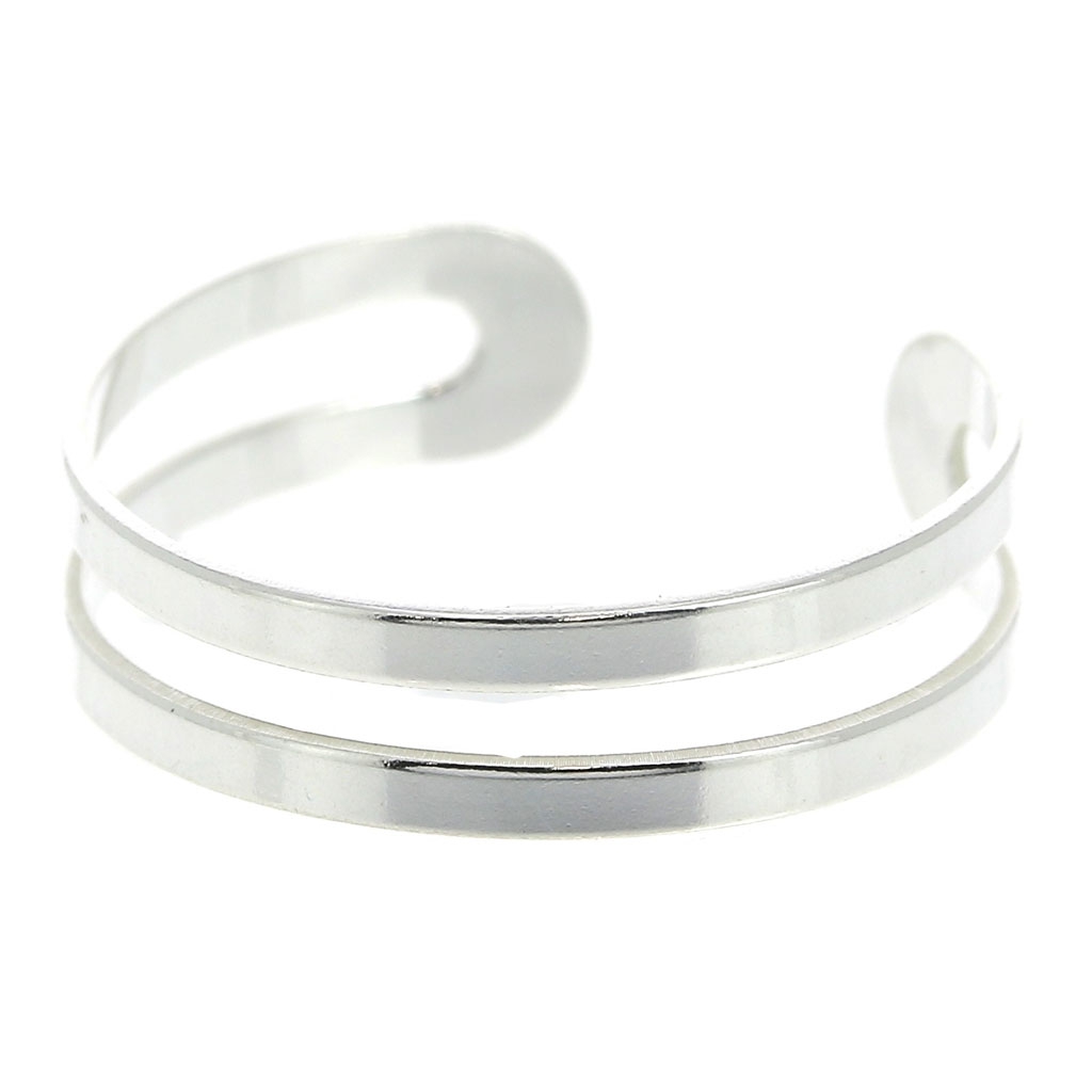 Bague de phalange réglable en Argent 925 double anneaux style