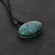 Cabochon ovale - pierre rainurée pour macramé 18x13 mm Aventurine x1