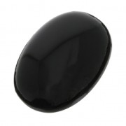 Cabochon ovale - pierre rainurée pour macramé 25x18 mm Onyx noir x1|raw }}