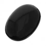 Cabochon ovale - pierre rainurée pour macramé 25x18 mm Onyx noir x1