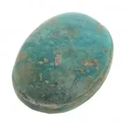 Cabochon ovale - pierre rainurée pour macramé 25x18 mm Turquoise naturelle x1