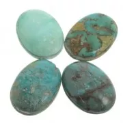 Cabochon ovale - pierre rainurée pour macramé 25x18 mm Turquoise naturelle x1