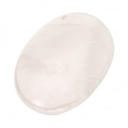 Cabochon ovale - pierre rainurée pour macramé 25x18 mm Quartz Rose x1