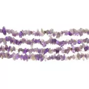 Perles chips 5 - 8 mm en pierre gemme  - Amethyste x78cm