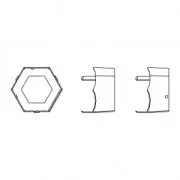 Serti griffe pour PureCrystal Kaleidoscope Hexagon 4699 14x16 mm rhodié x1