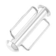 Fermoir coulissant à boucle pour tissage de perles 21.5 mm Placage Argent fin x1|raw }}