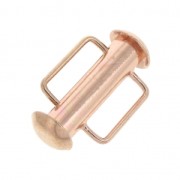 Fermoir coulissant pour tissage de perles 16.5 mm doré rose x1