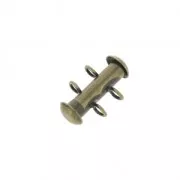 Fermoir 2 rangs coulissant avec anneaux perpendiculaires 16.5 mm Bronze x1