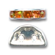 Rondelle Demi-Lune 14x8 mm argentée Topaz x1