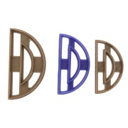 3 emporte-pièces ajourés pour modelage et pâte polymère - Demi-cercle