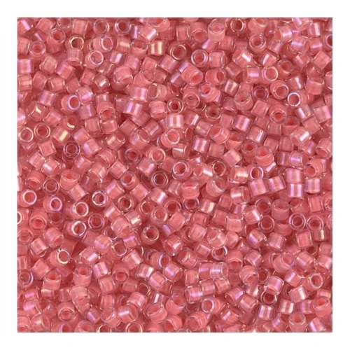 Miyuki Delica 11/0 DB0070 - Pink Coral Lined Crystal Luster x8g