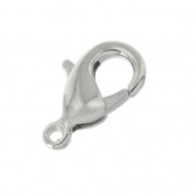 Fermoir mousqueton 12 mm Rhodié x5