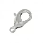 Fermoir mousqueton 12 mm Rhodié x5