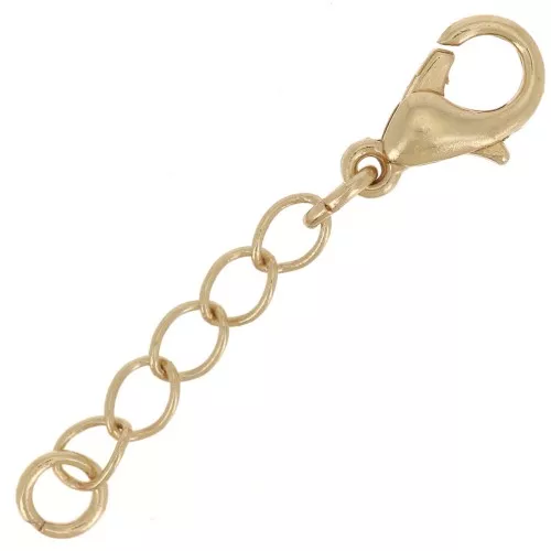 Fermoirs mousquetons 10 mm avec chaînette d'extension et anneau - Doré x5