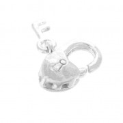 Fermoir mousqueton Coeur 11 mm Placage Argent fin x1|raw }}