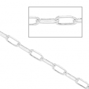 Chaîne maille rectangle 2.7 mm en Argent 925 x50 cm