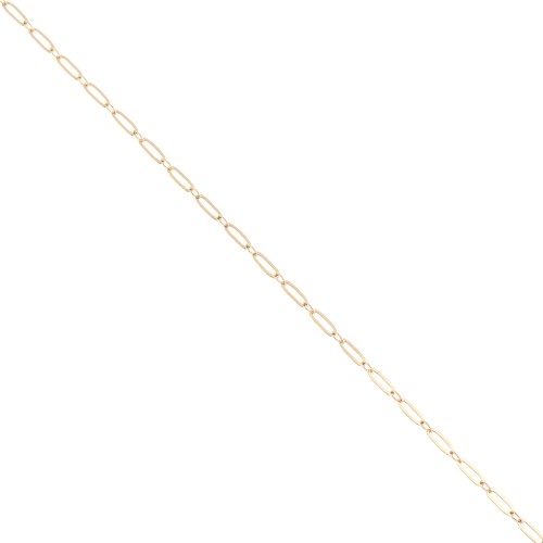 Chaîne maille rectangle alternée limée 2.6 mm en Plaqué Or 3 microns x50 cm