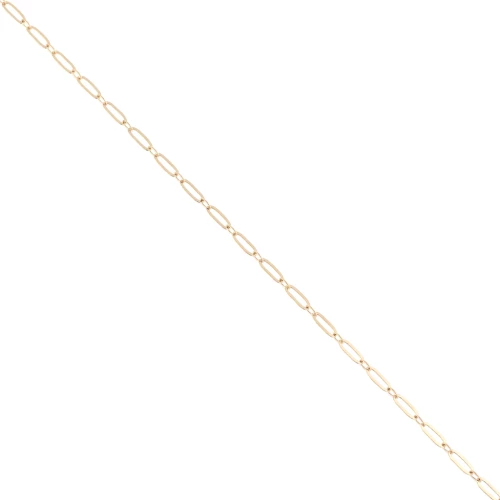 Chaîne maille rectangle alternée limée 2.6 mm en Plaqué Or 3 microns x50 cm