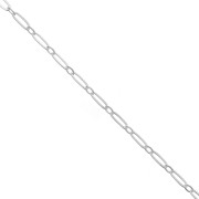 Chaîne maille rectangle alternée limée (1x1) 2.6 mm en Argent 925 x50 cm|raw }}