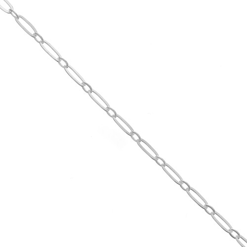 Chaîne maille rectangle alternée limée (1x1) 2.6 mm en Argent 925 x50 cm