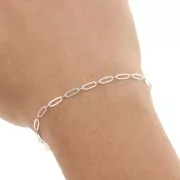 Chaîne maille rectangle alternée limée (1x1) 2.6 mm en Argent 925 x50 cm