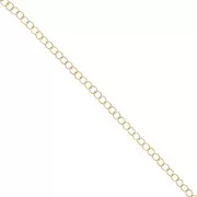 Chaîne maille forçat ronde limée 2.9 mm en Plaqué Or 3 microns x50 cm