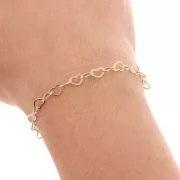 Chaîne maille fantaisie coeur 4.5 mm en Plaqué Or 3 microns x50 cm