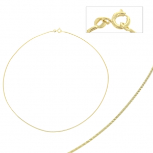 Tour de cou maille serpentine 1.2 mm plaqué Or 3 microns x42cm