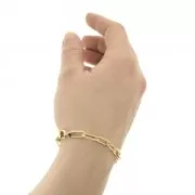 Bracelet maille rectangle 5.60 mm - Plaqué Or 3 microns x19cm